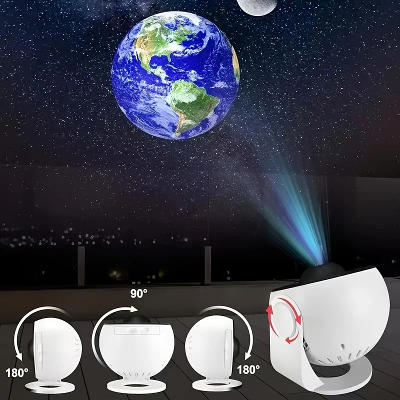 A Galaxy Star Projection Lamp That Rotates 360° to Create a Sky Effect