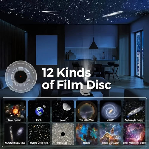A Galaxy Star Projection Lamp That Rotates 360° to Create a Sky Effect