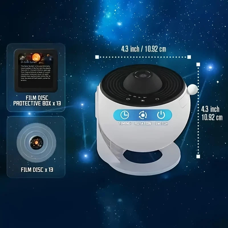 A Galaxy Star Projection Lamp That Rotates 360° to Create a Sky Effect